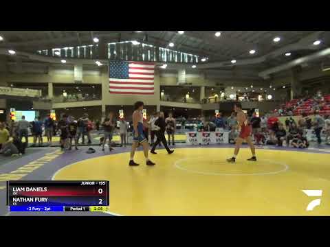 195 Lbs Quarterfinal - Liam Daniels, OK Vs Nathan Fury, KS 1a00