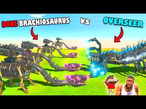 SHINCHAN and CHOP BONE BRACHIOSAURUS vs AMAAN OVERSEER in Animal Revolt Battle Simulator Game Hindi
