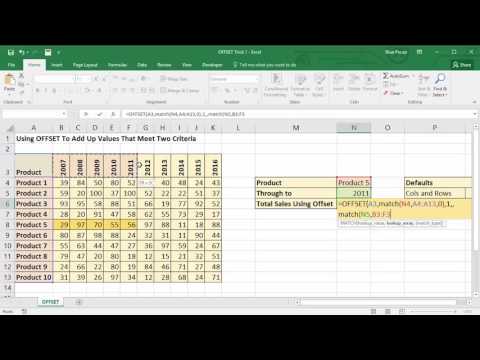 Use Excel's OFFSET Function to SUM Through To a Specified Year