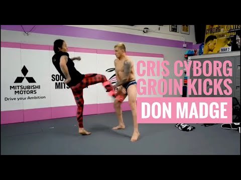 Check Out UFC Champioon Cris Cyborg Kick UFC Star Don Madge In The Groin