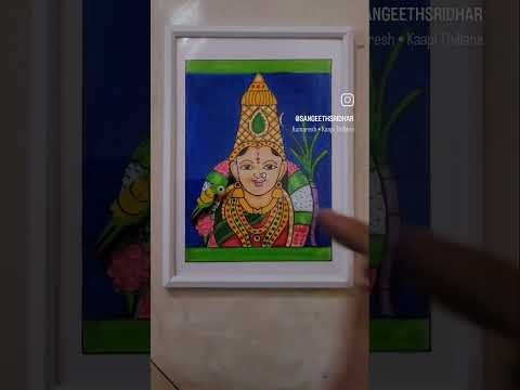 Sri Kamakshi  #art #kamakshi #devi #shorts #painting #miniaturepaintings #parrots #sketch