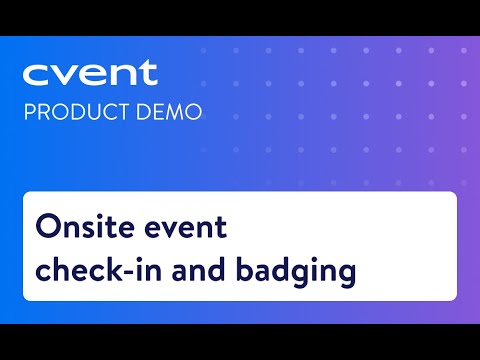 Onsite event check-in and badging