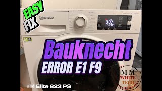 How to fix ERROR E1 F9 washing machine Bauknecht WM Elite 823 PS. Drain problem solved. Whirlpool
