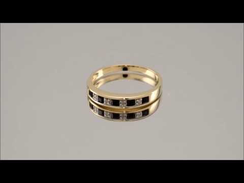 9ct Gold Diamond And Sapphire Half Eternity Ring - D8125