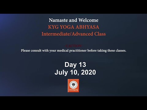 Day 13 , July 10 - KYG Yoga - Intermediate/Advanced Level Class