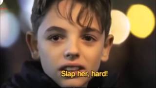 Los niños contra la violencia de género.