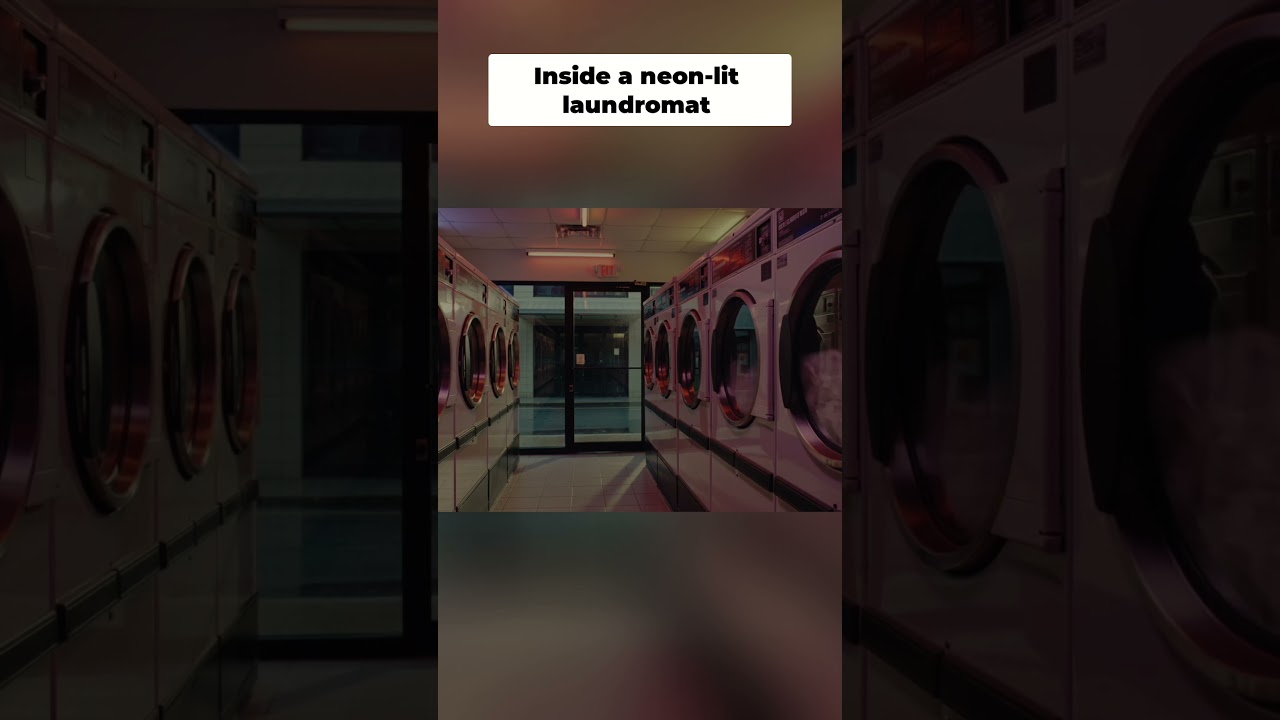 Mysterious Pink & Blue Lights Laundromat Vibes That Haunt You