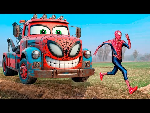 Homem Aranha e o Carro Aranha Malvado  - Filme Carros 1 hora