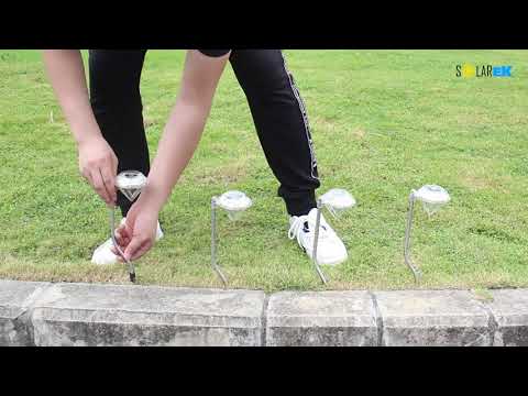 4Pcs Solar Garden Light Outdoor Diamond LED Light 7-Color Changing