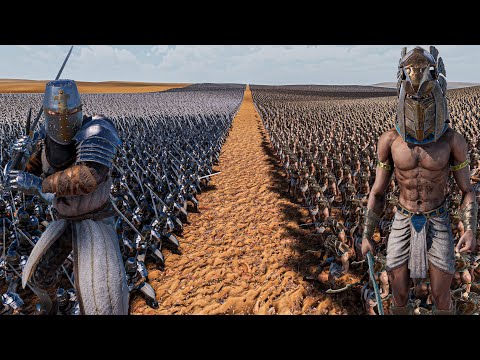 100.000 HEAVY KNIGHTS vs 300.000 EGYPTIAN WARRIORS - Ultimate Epic Battle Simulator 2 UEBS 2