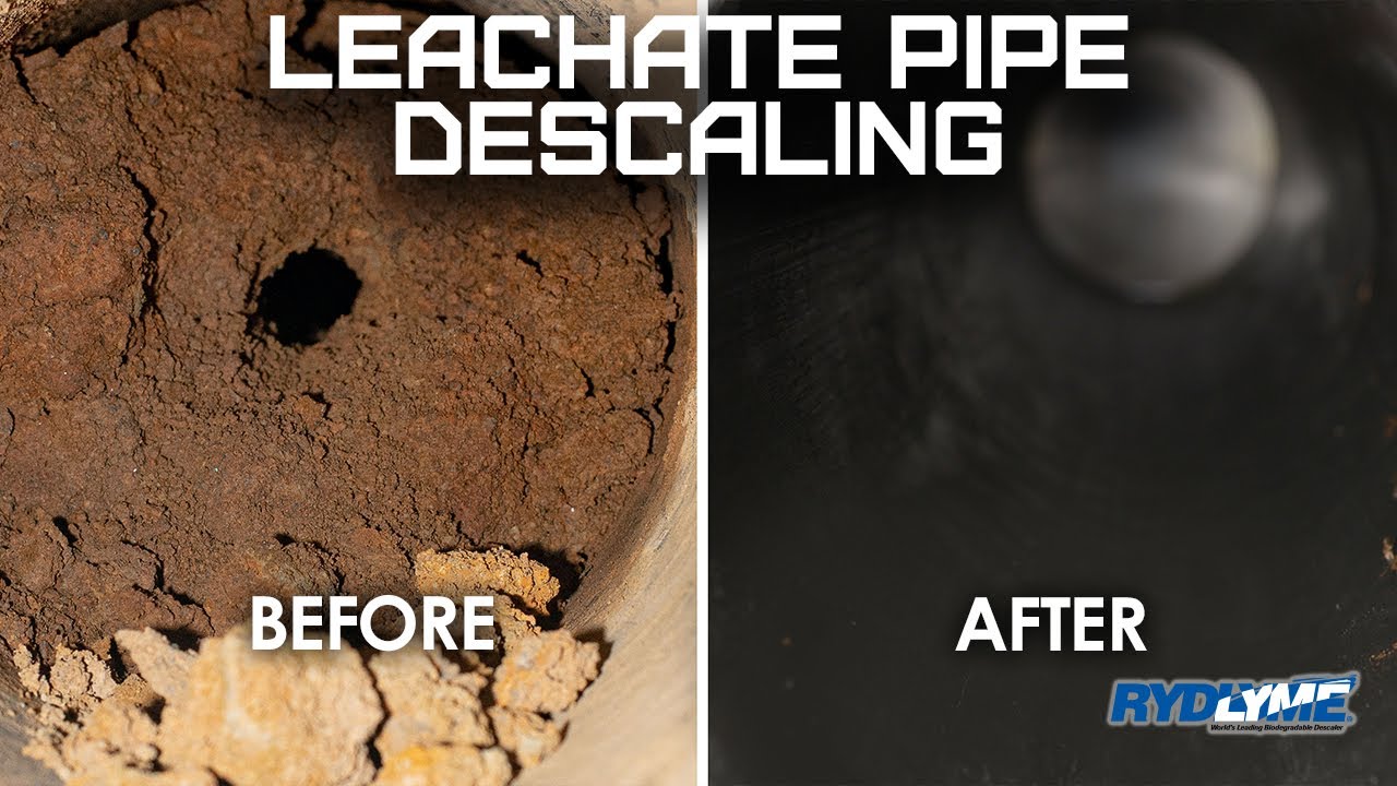 Scale Removal from Leachate Pipe with RYDLYME Biodegradable Descaler