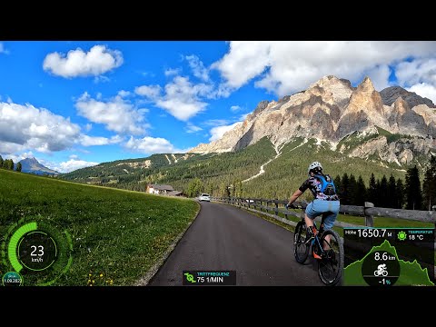 40 minute MTB Indoor Cycling Workout Sankt Kassian Dolomites Italy Garmin 4K Video