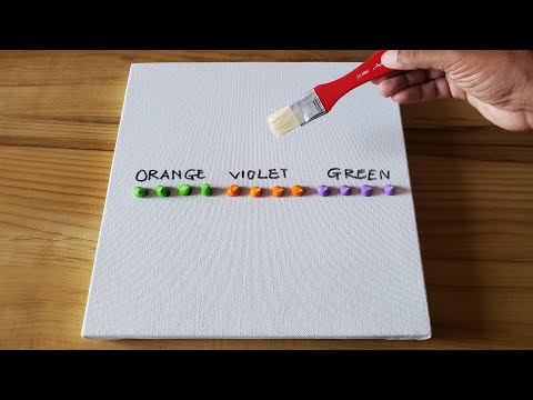 Abstract Painting Demo / Orange, Violet & Green Landscape / For beginners / Project 100 Days /Day#21