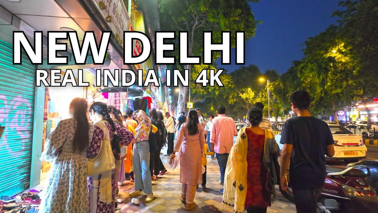 Immersive street-level walking tour through Delhi (Daily Life 15), India, showcasing authentic urban landscapes, local architecture, and the vibrant atmosphere of the city's neighborhoods