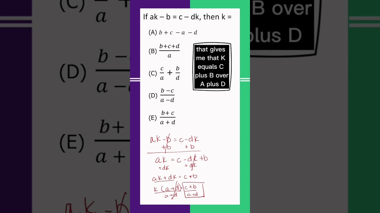 Find the solution in finding K! #shorts