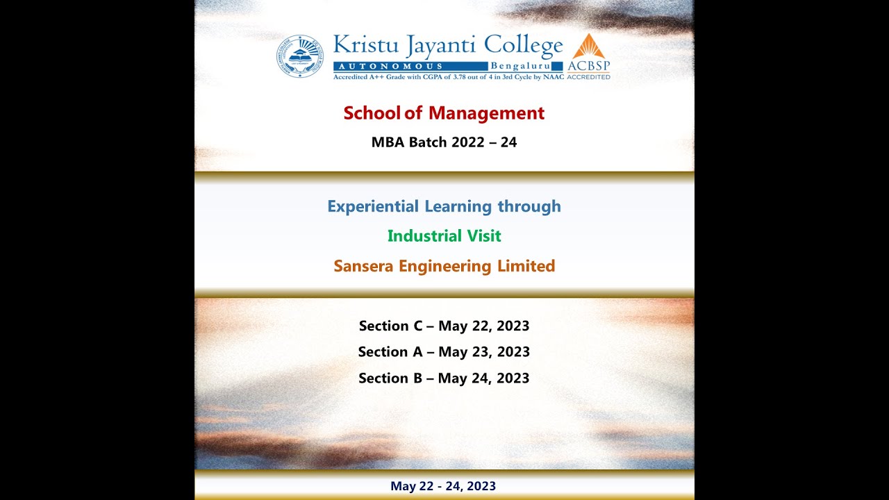 Experiential Learning through Industrial Visit - Sansera Engineering Ltd - Sec A - MBA batch 2022-24