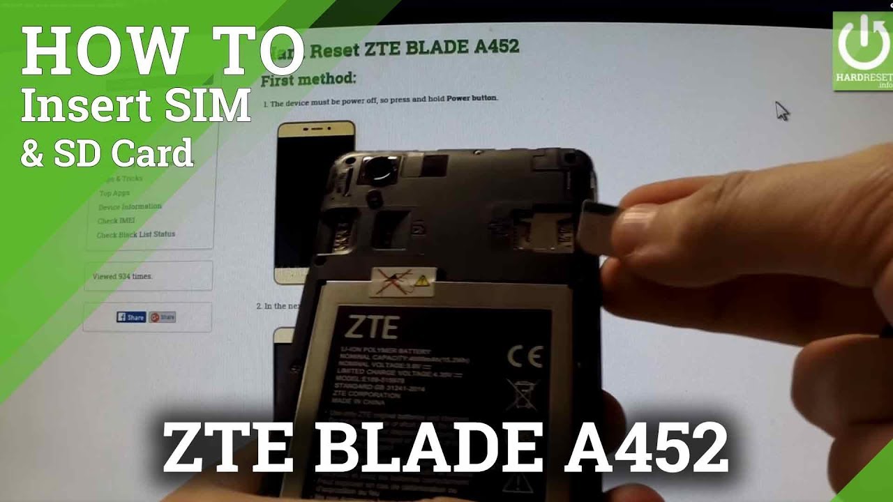 ZTE BLADE A452 - How to Insert SIM card and Micro SD card in ZTE
