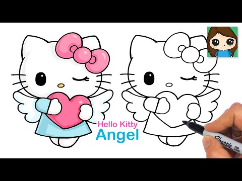 How to Draw Hello Kitty Love Angel 💖 Sanrio