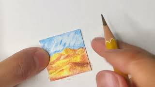 Draw With Me: Desert Landscape in Colored Pencils | Teeny Weeny Challenge | Whimsical Thoughts