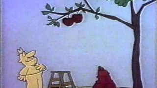 Classic Sesame Street animation- A man tries to get apples off the tree