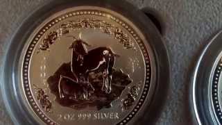 PlataStacker Silver Sale ! LUNAR 1 Two oz coins MONKEY, OX, RABBIT, SNAKE, HORSE , PIG , GOAT