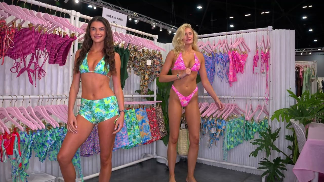Models pose for Carlos in 2nd Kulani Kinis look at Cabana Swim Show /Miami Beach Conv. Center