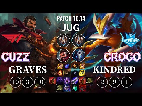 T1 Cuzz Graves vs hyF Croco Kindred Jungle - KR Patch 10.14