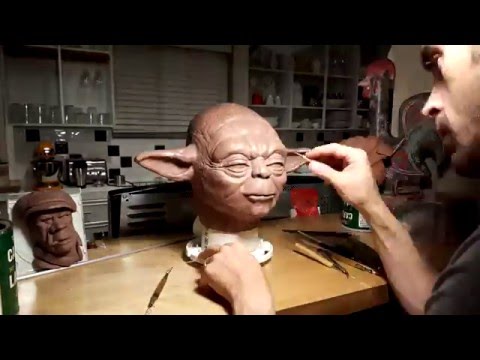 Early stages Yoda sculpting time-lapse.