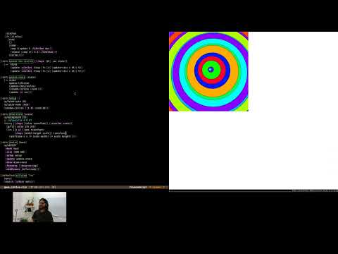 Clojure live code, generative art using quil. Making balls wobble