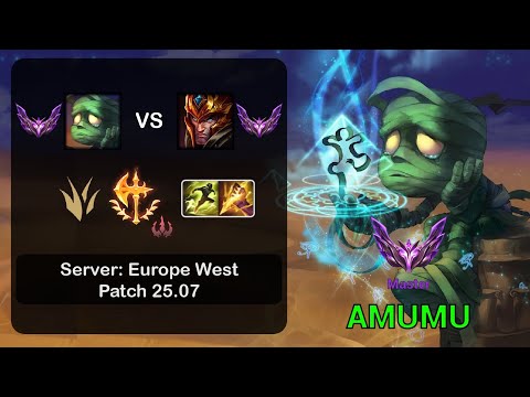 Amumu Jungle vs Jarvan IV - EUW Master - Patch 25.07