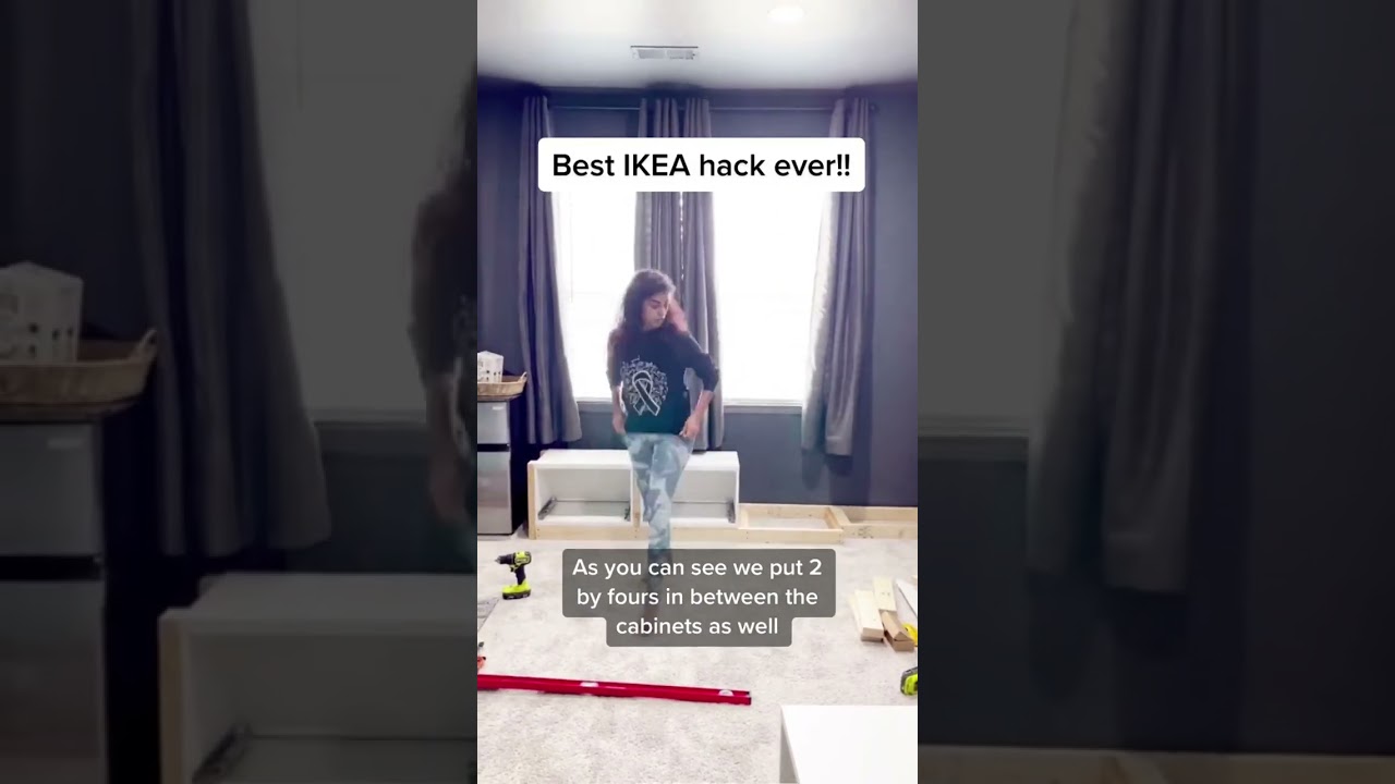 DIY window bench with storage using IKEA BESTA cabinets. #windowbench #ikeahacks #ikeabestahack