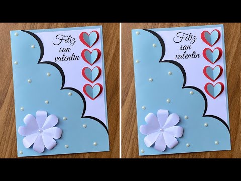 Tarjeta de San Valentín Fácil y Elegante 💙 DIY Valentine’s Day Card | Handmade Paper Craft