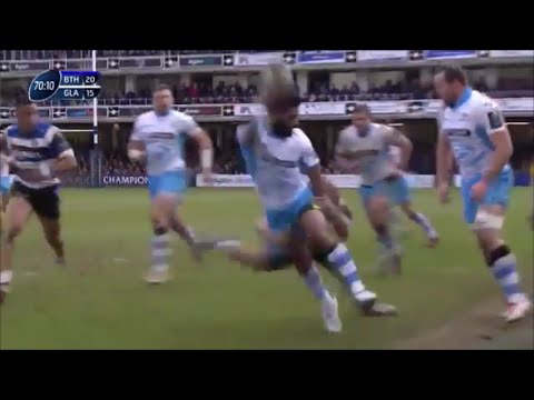 Nikola Matawalu 'elaborate' over the head offload to keep ball in play vs Bath 2015