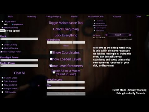 How to enable Five nights at Freddy's Security breach Developer menu