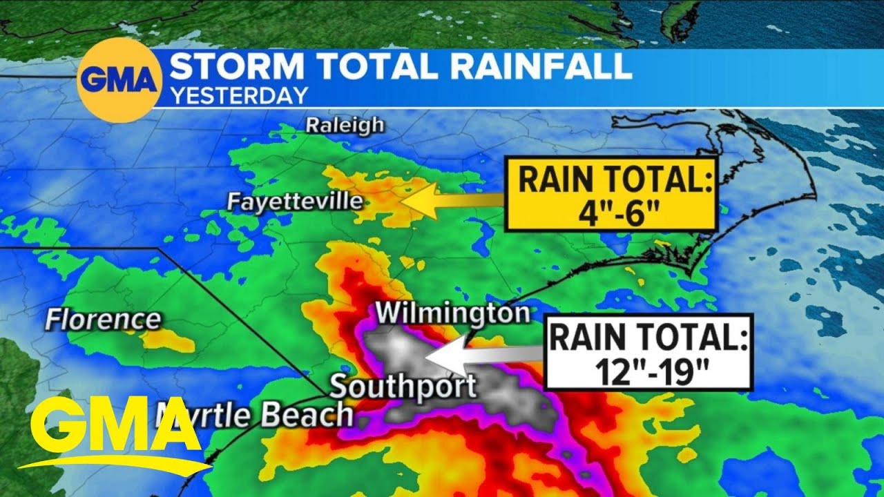 Powerful storm on the move after drenching the Carolinas