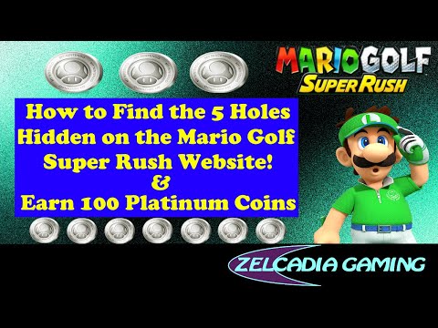 How to Find the 5 holes that are hidden on the Mario Golf: Super Rush Website - 100 Platinum Coins