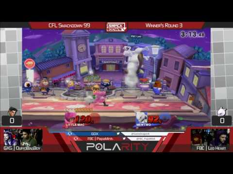 CFL Smackdown 99 WIiU - GxG DuffoBagBoi (Little Mac) vs FBC LeoHeart (Mewtwo) - Winners R3