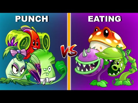 Team PUNCH vs EAT -  Who Will Win ?  PvZ2 Team Plant vs Team Plant
