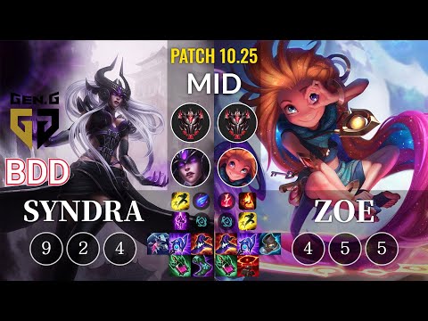 GEN Bdd Syndra vs Zoe Mid - KR Patch 10.25