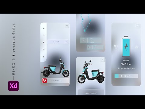 NIU Electrical Bike App Design Using Adobe Xd, prototype, UI/UX