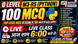 O Level M3-R5 (Python) Important MCQ Live Class-30 | Most Expected Questions 2026#APTINSTITUTE