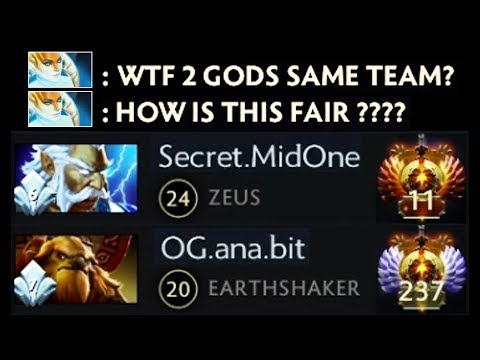 Unfair WTF Gameplay MidOne + ANA 2x 10000 MMR In Same Team EPIC Zeus 7.22 Gameplay Dota 2