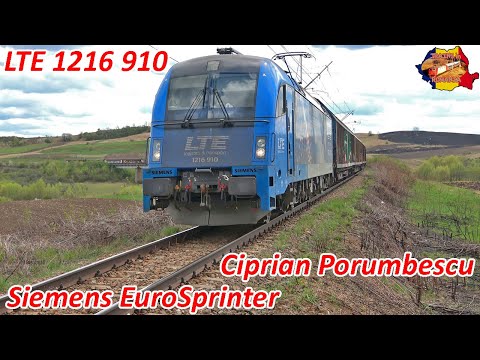 [4K] LTE Siemens EuroSprinter 1216 910 la Viaductul Dragoiesti [aprilie, 2022]