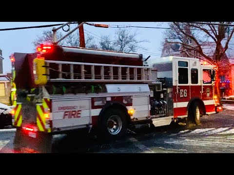 BRAND NEW BAYONNE FIRE DEPARTMENT ENGINE 6 RESPONDING, & QUICKLY DOWNGRADED, FROM QUARTERS, BAYONNE.