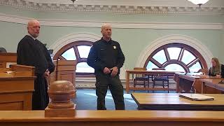 Newly elected Coles County Sheriff Kent Martin speaks to public