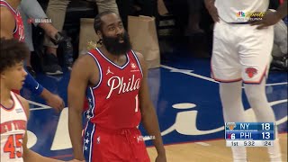 James Harden gets his 1st home bucket on an And-1 and the crowd went wild on it
