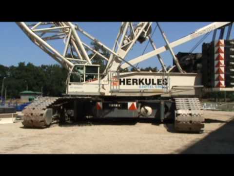 Budowa mostu na Rędzinie (część AOW) i dźwig Herkules