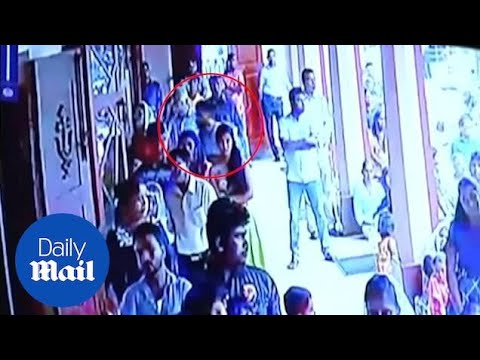 CCTV shows bomber entering Katuwapitiya Church