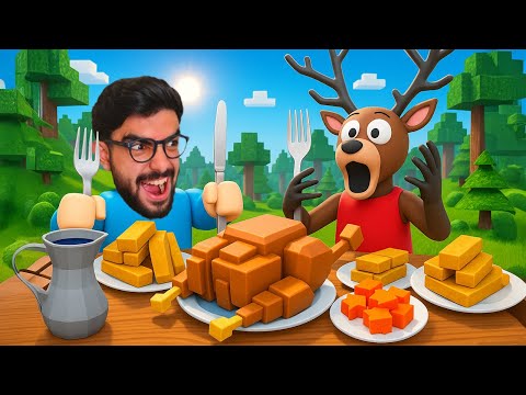 طعميت الغزال وصار صديقي من جديد 🦃😋 99 ليلة في الغابة