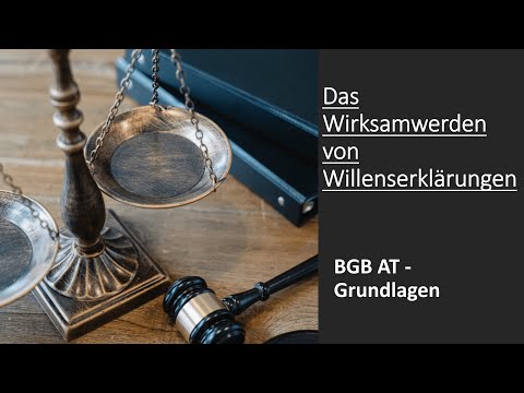 Das Wirksamwerden von Willenserklärungen I BGB AT Grundlagen
